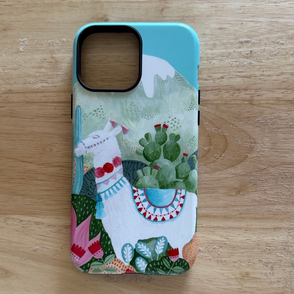 Vibrant Artistic Phone Case with Cactus Design
